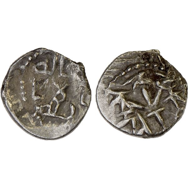 GOVERNORS OF SIND: Anonymous, ca. 740-780, AR damma (0.51g), XF