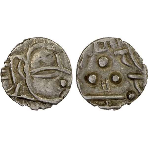AMIRS OF MULTAN: Anonymous, ca. 712-717, AR damma (0.72g), choice XF