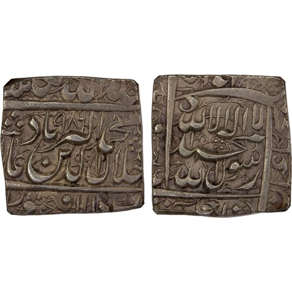 MUGHAL: Akbar I, 1556-1605, AR square rupee, Fathpur, AH986, NGC AU58