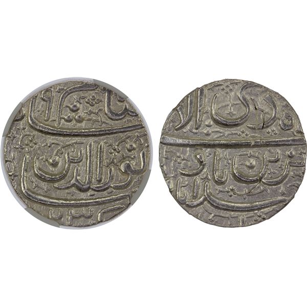 MUGHAL: Jahangir, 1605-1628, AR rupee, Ahmadnagar, ND, NGC MS63