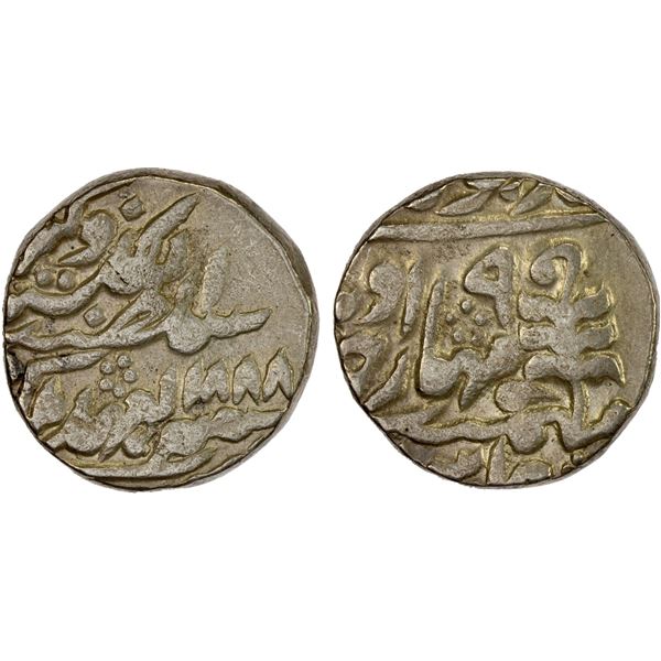 JAIPUR: Madho Rao, 1880-1922, AR rupee (11.43g), Sawai Jaipur, 1888 year 9, XF