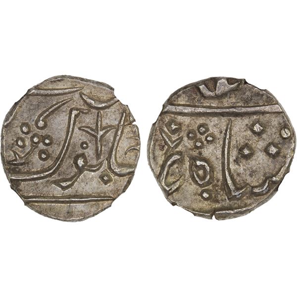 MARATHA CONFEDERACY: AR 1/2 rupee, Chandor, ND, AU58
