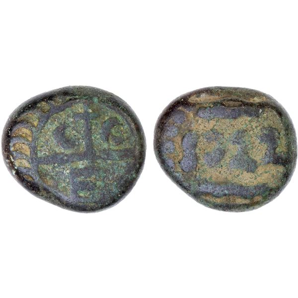 MADRAS PRESIDENCY: AE dudu (10 cash) (7.85g), 1722, F-VF