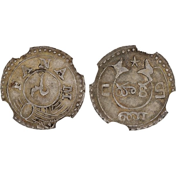 MADRAS PRESIDENCY: George III, 1760-1820, AR fanam, ND (1808), NGC AU53