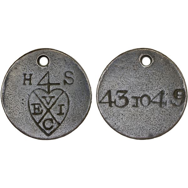 BRITISH INDIA: East India Company, ca. 1790s, AE token (21.66g)