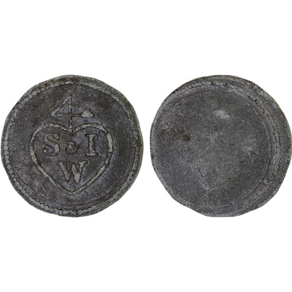 BRITISH INDIA: East India Company, ca. 1790s, lead token (13.99g), VF
