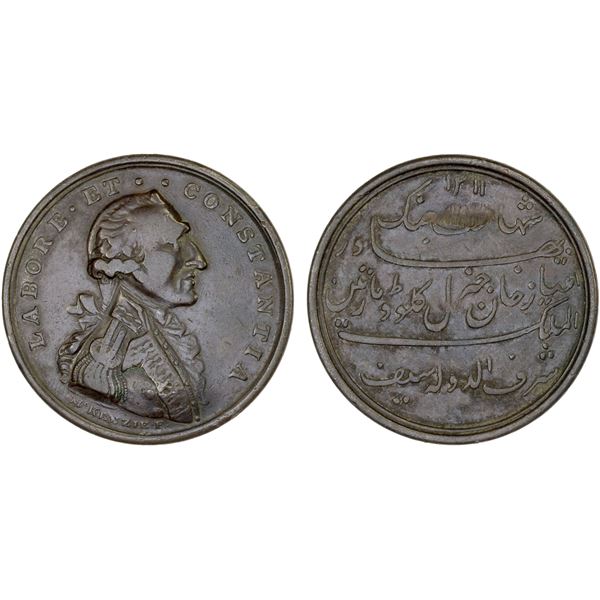 BRITISH INDIA: AE medal (13.18g), AH1211 (1796/97), VF