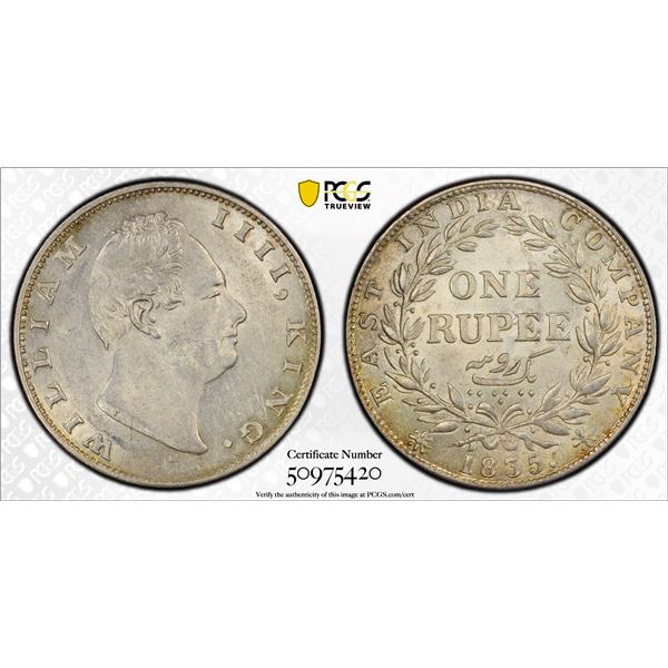 BRITISH INDIA: William IV, 1830-1837, AR rupee, 1835(c), PCGS MS61