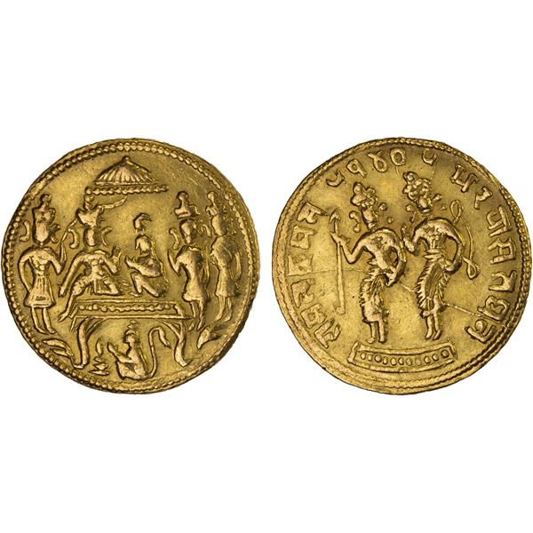 INDIA: AV temple token (5.83g), ca. late 19th to mid-20th c., XF