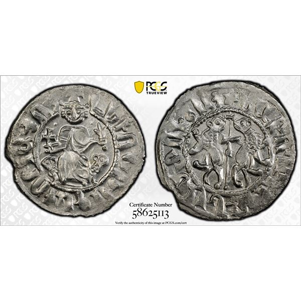 ARMENIA: Levon I, 1198-1219, AR tram, PCGS MS63