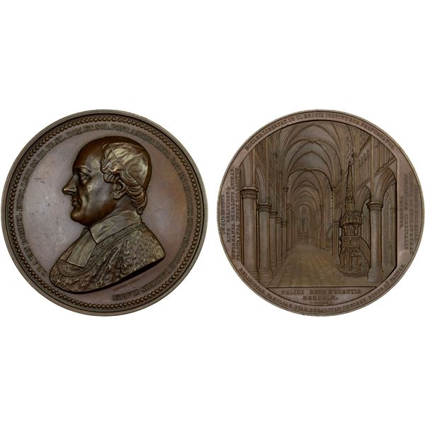 BELGIUM: AE medal (183.7g), 1852, AU