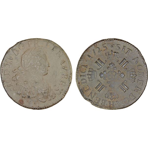 FRANCE: Louis XV, 1715-1774, AR ecu (22.13g), La Rochelle, 1725-H, VF-XF