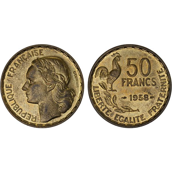 FRANCE: Republic, 50 francs, 1958, Unc