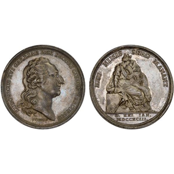 FRANCE: Convention, AR medal (13.91g), 1793, Choice XF