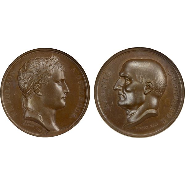 FRANCE: Napoleon I, Emperor, 1804-1814, AE medal, 1807, NGC MS64 BN
