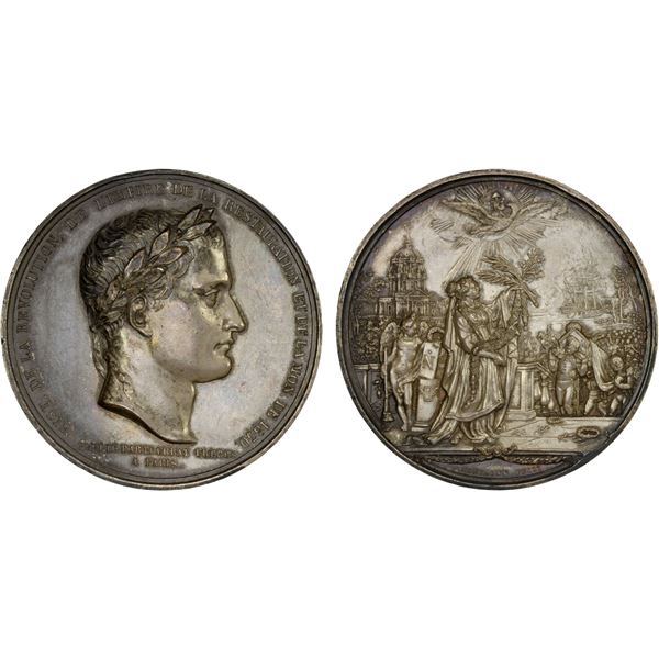 FRANCE: AE medal (68.75g), ND (1844), XF