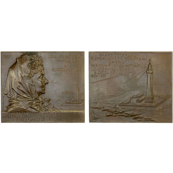 FRANCE: Republic, AE plaque (99.54g), 1897, Unc