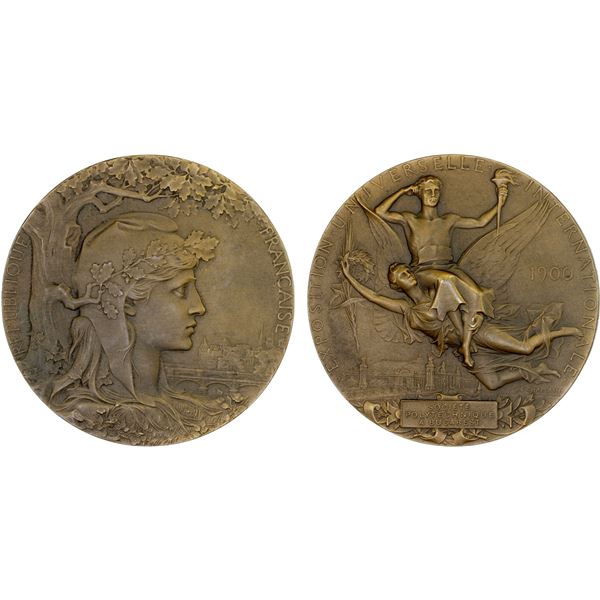 FRANCE: Republic, AE medal (102.0g), 1900, Unc