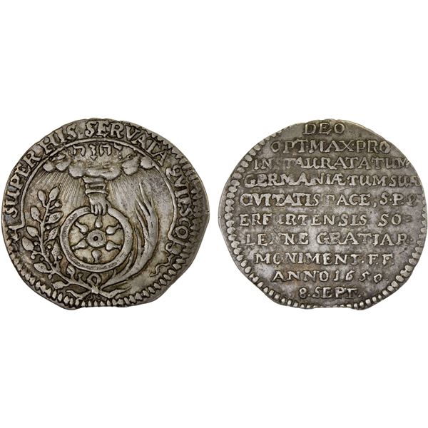 ERFURT: Free City, AR 1/24 thaler (groschen), 1650, F-VF