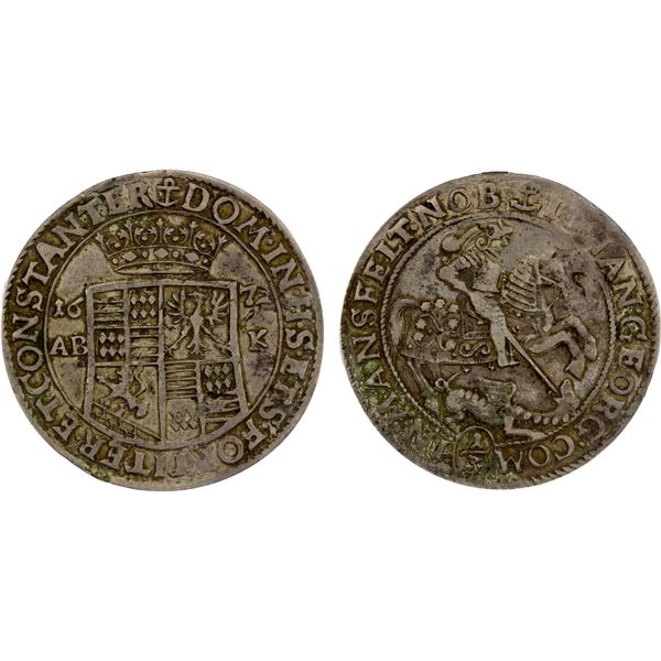 MANSFELD-BORNSTEDT: Franz Maximilian & Heinrich Franz, 1662-1715, AR 1/3 thaler, 1672, ANACS VF25