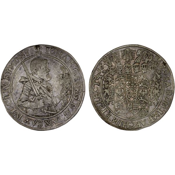 SAXONY: Johann Georg I, 1615-1656, AR thaler, 1620, VF-XF