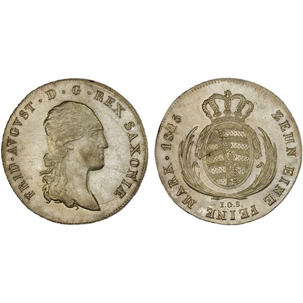 SAXONY: Friedrich August I, 1806-1827, AR thaler, 1815-IGS, AU