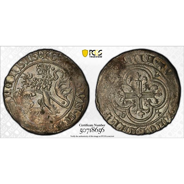 SAXE-MEISSEN: Balthasar, 1349-1406, AR groschen, ND, PCGS AU55