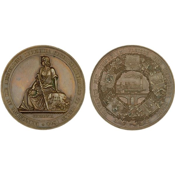 GERMAN STATES: AE medal (50.45g), 1844, AU
