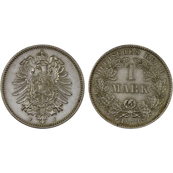 GERMANY: Kaiserreich, AR mark, 1873-F, AU