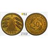 Image 1 : GERMANY: Weimar Republic, 50 reichspfennig, 1924-A, PCGS Proof 65