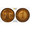 Image 1 : GERMANY: Weimar Republic, AE reichspfennig, 1930-F, PCGS Proof 65 RD