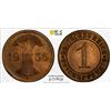 Image 1 : GERMANY: Weimar Republic, AE reichspfennig, 1936-A, PCGS Proof 64 RB