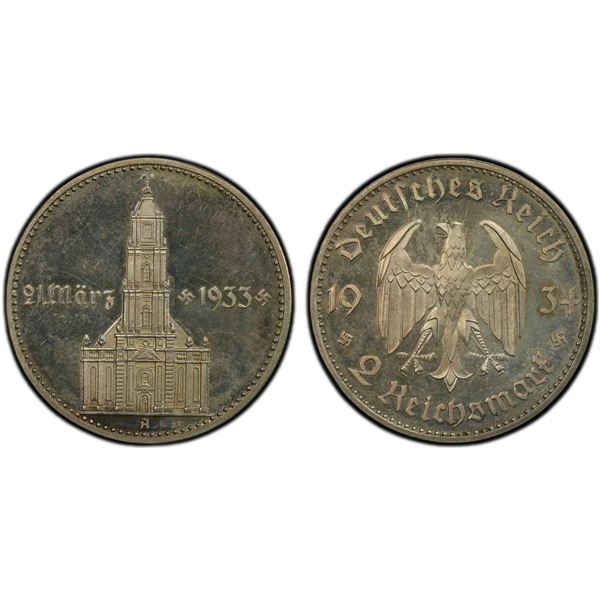 GERMANY: Third Reich, AR 2 reichsmark, 1934-A, PCGS Proof 64 CAM