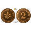Image 1 : GERMANY: Federal Republic, AE 2 pfennig, 1950-F, PCGS Proof 65 RD CAM