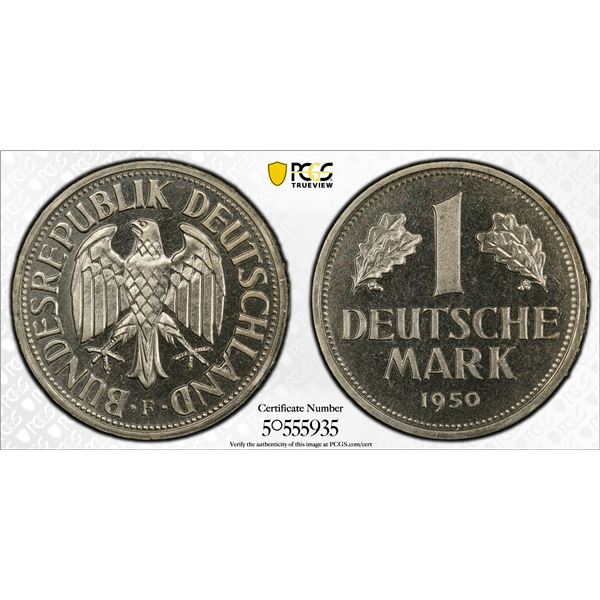 GERMANY: Federal Republic, 1 deutsche mark, 1950-F, PCGS Proof 65 CAM