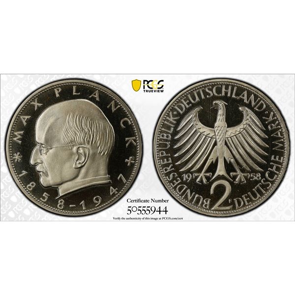 GERMANY: Federal Republic, 2 deutsche mark, 1958-F, PCGS Proof 66 DCAM