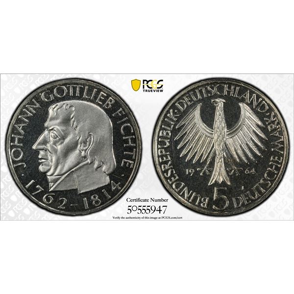GERMANY: Federal Republic, AR 5 deutsche mark, 1964-J, PCGS Proof 65 CAM