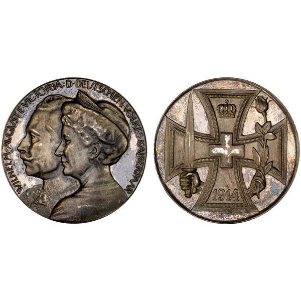 GERMANY: Kaiserreich, AR medal (16.92g), 1914, Unc