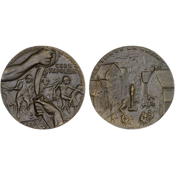 GERMANY: Weimar Republic, AE medal (76.57g), 1920, AU