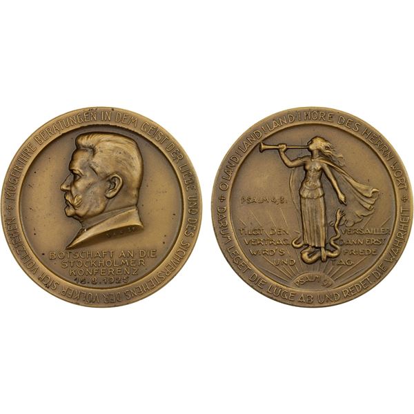 GERMANY: Weimar Republic, AE medal (50.55g), 1925, Unc