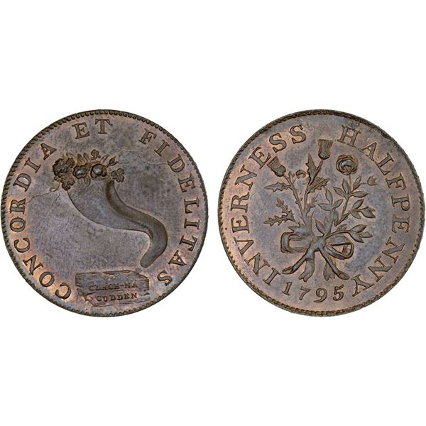 SCOTLAND: AE halfpenny token (9.76g), 1795, Choice UNC
