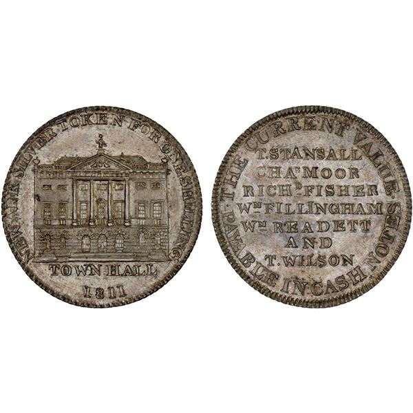 GREAT BRITAIN: AR shilling token (3.81g), 1811, Unc