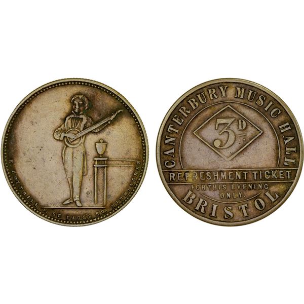 GREAT BRITAIN: AE token (9.47g), ND (ca. 1860s), VF