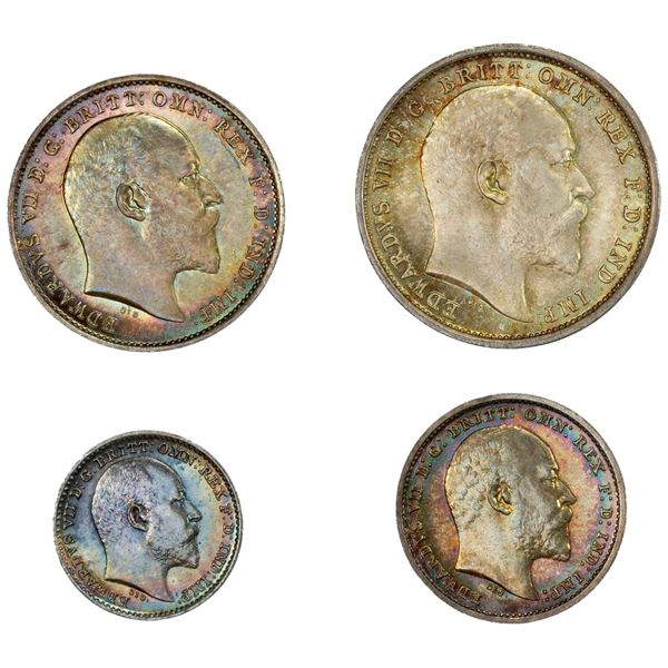 GREAT BRITAIN: Edward VII, 1901-1910, AR maundy set, 1903