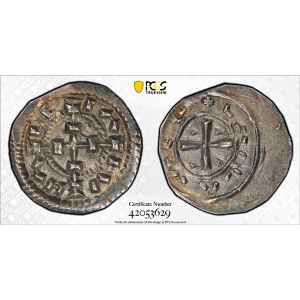 HUNGARY: Koloman, 1095-1116, AR denar, ND, PCGS MS63