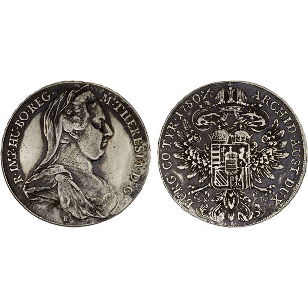 HUNGARY: Maria Theresa, 1740-1780, AR thaler, 1780-B, Choice VF