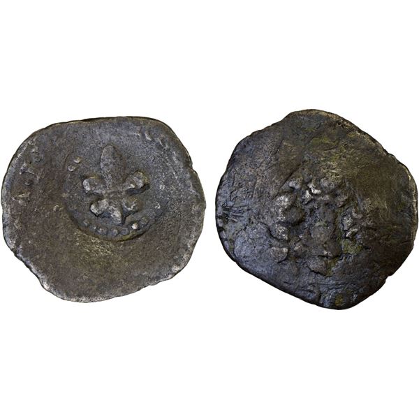 MODENA: Francesco I d'Este, 1629-1658, AR giorgino (1.60g), ND (1657), VG on Fair