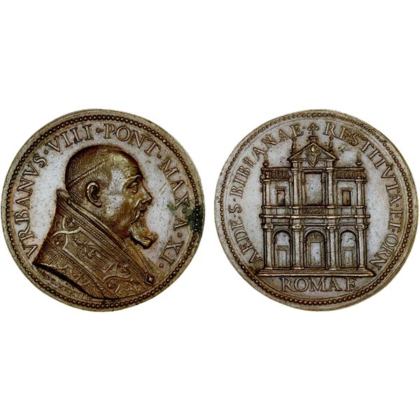 PAPAL STATES: Urbano VIII, 1623-1644, AE medal (27.18g), 1634, XF-AU