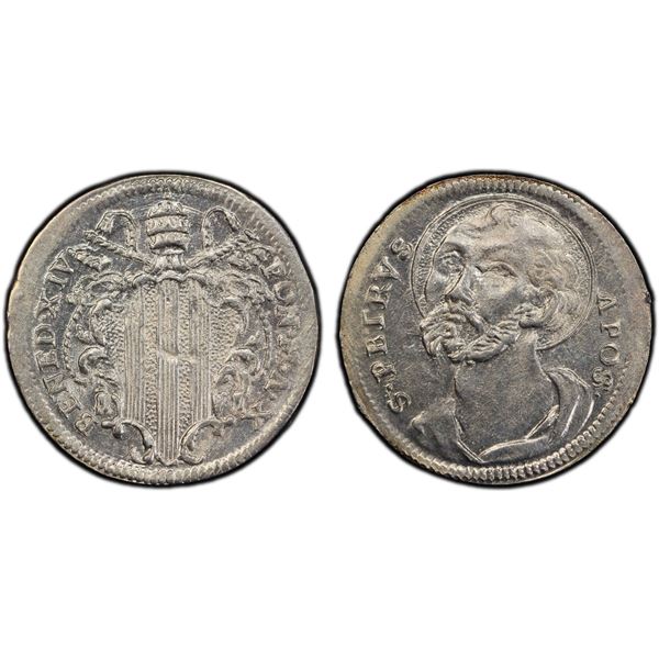 PAPAL STATES: Benedict XIV, 1740-1758, AR grosso, year X (1749), PCGS MS64