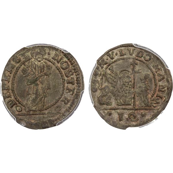 VENICE: Ludovico Manin, 1789-1797, BI soldo (12 bagattini), ND, PCGS MS63